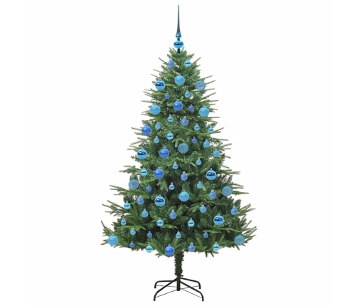 Mākslīgais Iepriekš Apgaismotais Ziemassvētku Koks Ar Bumbu Komplektu Vidaxl