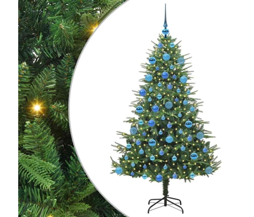 Mākslīgais Iepriekš Apgaismotais Ziemassvētku Koks Ar Bumbu Komplektu Vidaxl