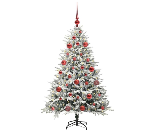 Mākslīgais Iepriekš Apgaismotais Ziemassvētku Koks Ar Bumbu Komplektu Vidaxl