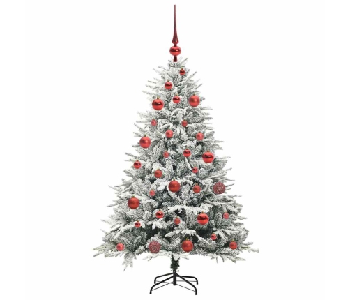 Mākslīgais Iepriekš Apgaismotais Ziemassvētku Koks Ar Bumbu Komplektu Vidaxl