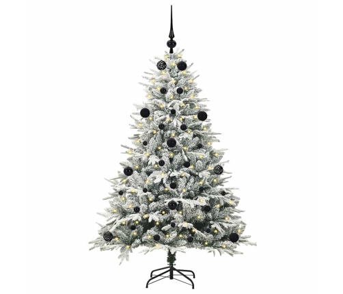 Mākslīgais Iepriekš Apgaismotais Ziemassvētku Koks Ar Bumbu Komplektu Vidaxl