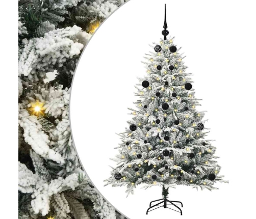 Mākslīgais Iepriekš Apgaismotais Ziemassvētku Koks Ar Bumbu Komplektu Vidaxl