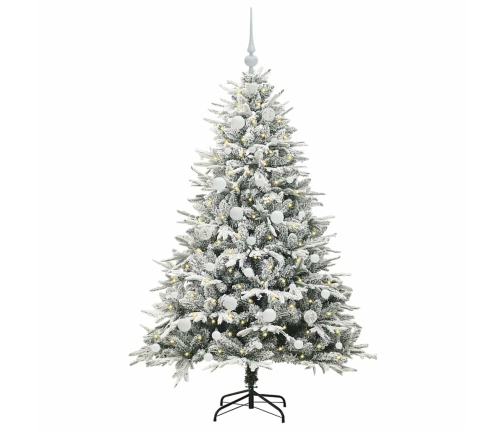 Mākslīgais Iepriekš Apgaismotais Ziemassvētku Koks Ar Bumbu Komplektu Vidaxl