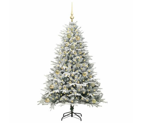 Mākslīgais Iepriekš Apgaismotais Ziemassvētku Koks Ar Bumbu Komplektu Vidaxl