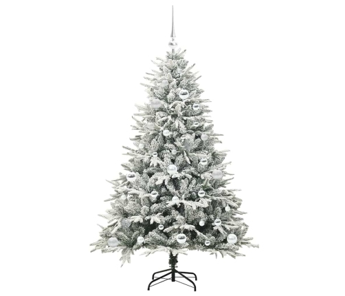 Mākslīgais Iepriekš Apgaismotais Ziemassvētku Koks Ar Bumbu Komplektu Vidaxl