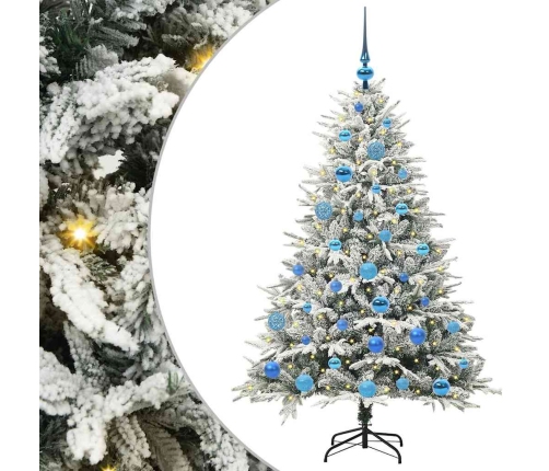 Mākslīgais Iepriekš Apgaismotais Ziemassvētku Koks Ar Bumbu Komplektu Vidaxl