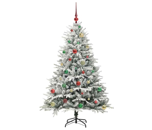 Mākslīgais Iepriekš Apgaismotais Ziemassvētku Koks Ar Bumbu Komplektu Vidaxl