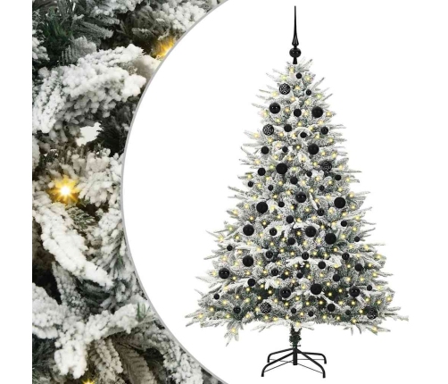 Mākslīgais Iepriekš Apgaismotais Ziemassvētku Koks Ar Bumbu Komplektu Vidaxl