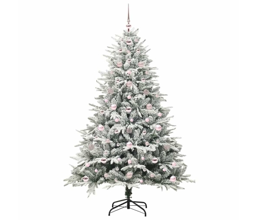 Mākslīgais Iepriekš Apgaismotais Ziemassvētku Koks Ar Bumbu Komplektu Vidaxl