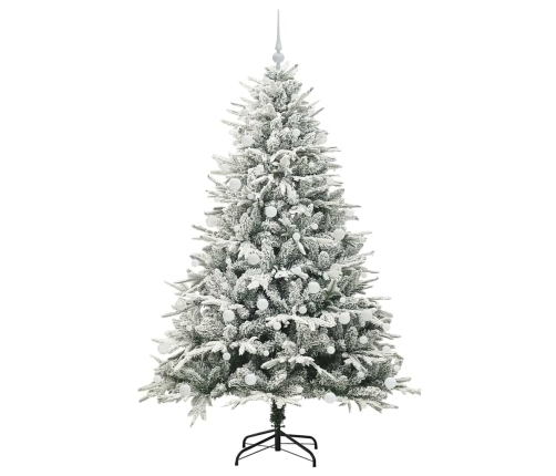 Mākslīgais Iepriekš Apgaismotais Ziemassvētku Koks Ar Bumbu Komplektu Vidaxl