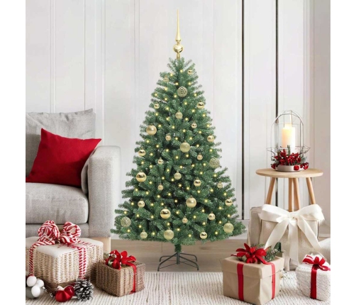 Mākslīgā Saliekamā Ziemassvētku Egle Zaļa 120 Cm Pvc Un Metāls Vidaxl