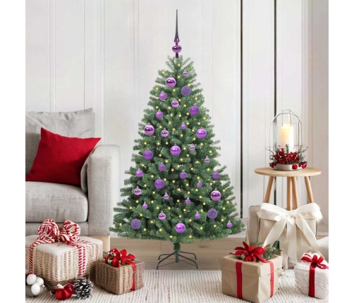 Mākslīgā Saliekamā Ziemassvētku Egle Zaļa 120 Cm Pvc Un Metāls Vidaxl