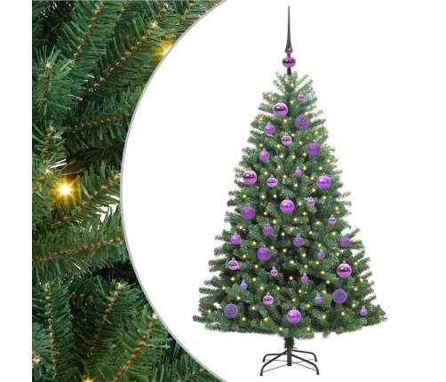 Mākslīgā Saliekamā Ziemassvētku Egle Zaļa 120 Cm Pvc Un Metāls Vidaxl