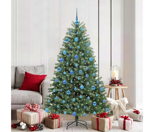 Mākslīgā Saliekamā Ziemassvētku Egle Zaļa 180 Cm Pvc Un Metāls Vidaxl