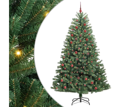 Mākslīgā Saliekamā Ziemassvētku Egle Zaļa 210 Cm Pvc Un Metāls Vidaxl