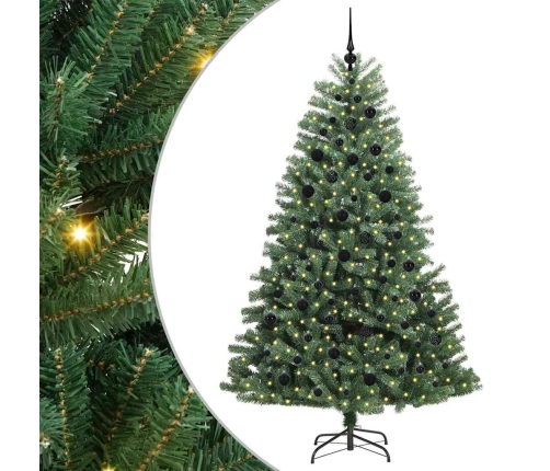 Mākslīgā Saliekamā Ziemassvētku Egle Zaļa 210 Cm Pvc Un Metāls Vidaxl