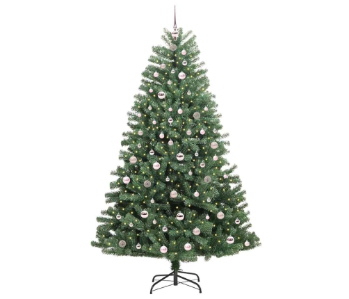 Mākslīgā Saliekamā Ziemassvētku Egle Zaļa 210 Cm Pvc Un Metāls Vidaxl