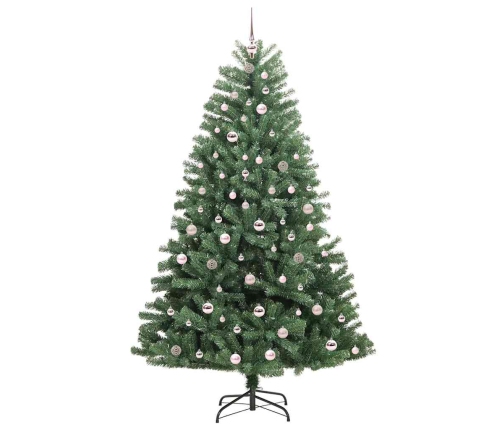 Mākslīgā Saliekamā Ziemassvētku Egle Zaļa 210 Cm Pvc Un Metāls Vidaxl