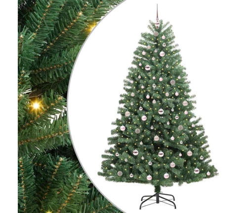 Mākslīgā Saliekamā Ziemassvētku Egle Zaļa 210 Cm Pvc Un Metāls Vidaxl
