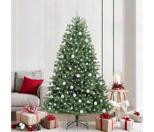Mākslīgā Saliekamā Ziemassvētku Egle Zaļa 210 Cm Pvc Un Metāls Vidaxl