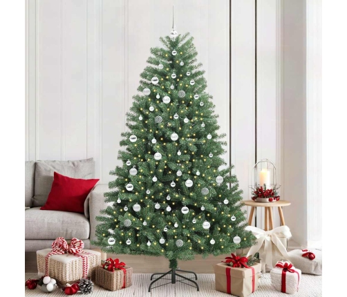 Mākslīgā Saliekamā Ziemassvētku Egle Zaļa 210 Cm Pvc Un Metāls Vidaxl