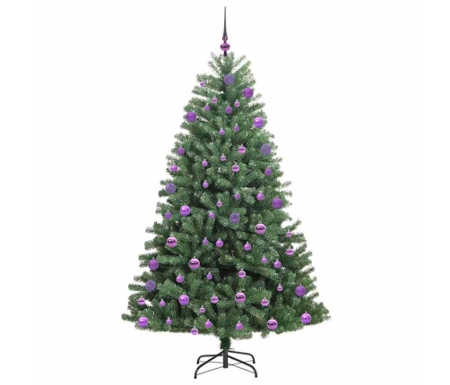 Mākslīgā Saliekamā Ziemassvētku Egle Zaļa 210 Cm Pvc Un Metāls Vidaxl