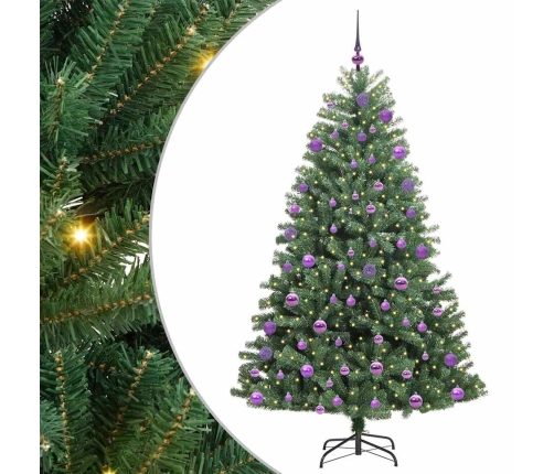 Mākslīgā Saliekamā Ziemassvētku Egle Zaļa 210 Cm Pvc Un Metāls Vidaxl