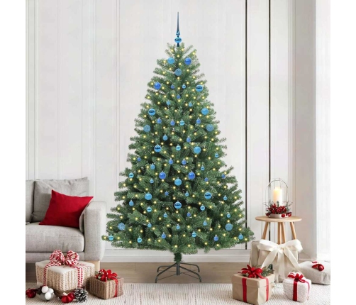 Mākslīgā Saliekamā Ziemassvētku Egle Zaļa 210 Cm Pvc Un Metāls Vidaxl