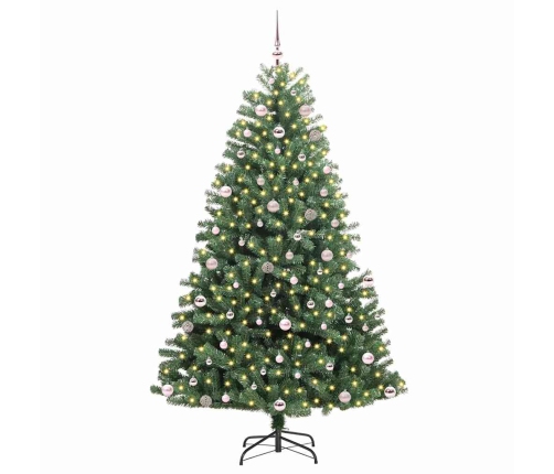 Mākslīgā Saliekamā Ziemassvētku Egle Zaļa 240 Cm Pvc Un Metāls Vidaxl