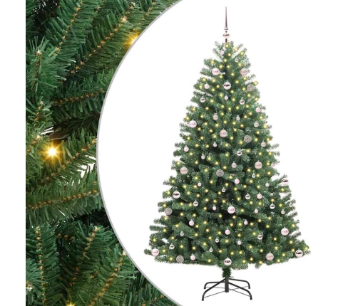 Mākslīgā Saliekamā Ziemassvētku Egle Zaļa 240 Cm Pvc Un Metāls Vidaxl