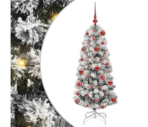 Mākslīgā Saliekamā Ziemassvētku Egle Zaļš Un Balts 120 Cm Pvc Vidaxl