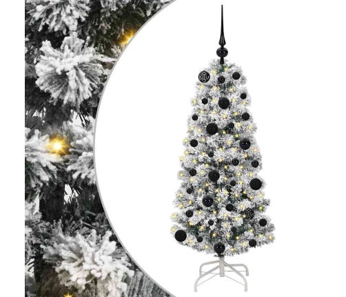 Mākslīgā Saliekamā Ziemassvētku Egle Zaļš Un Balts 120 Cm Pvc Vidaxl