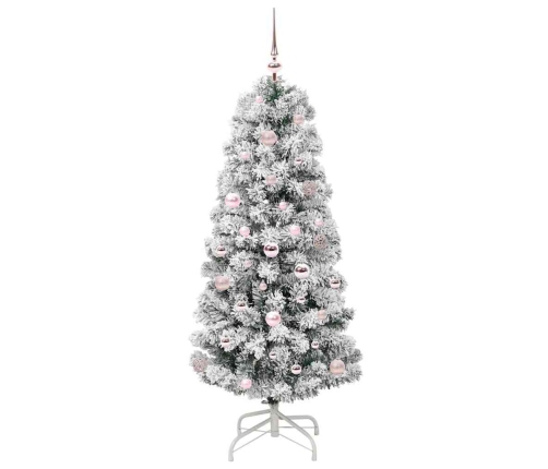 Mākslīgā Saliekamā Ziemassvētku Egle Zaļš Un Balts 150 Cm Pvc Vidaxl