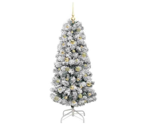 Mākslīgā Saliekamā Ziemassvētku Egle Zaļš Un Balts 150 Cm Pvc Vidaxl