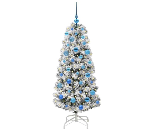 Mākslīgā Saliekamā Ziemassvētku Egle Zaļš Un Balts 150 Cm Pvc Vidaxl