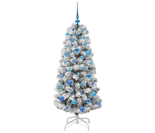 Mākslīgā Saliekamā Ziemassvētku Egle Zaļš Un Balts 150 Cm Pvc Vidaxl