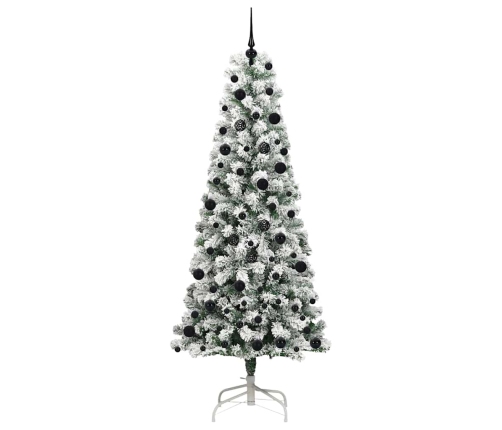 Mākslīgā Saliekamā Ziemassvētku Egle Zaļš Un Balts 240 Cm Pvc Vidaxl