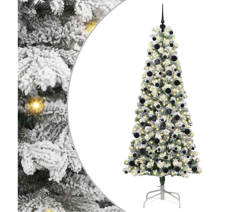 Mākslīgā Saliekamā Ziemassvētku Egle Zaļš Un Balts 240 Cm Pvc Vidaxl