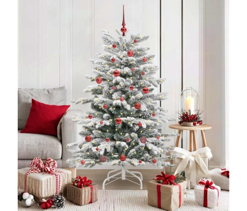 Mākslīgā Saliekamā Ziemassvētku Egle Balts 150 Cm Pe Un Pvc Vidaxl