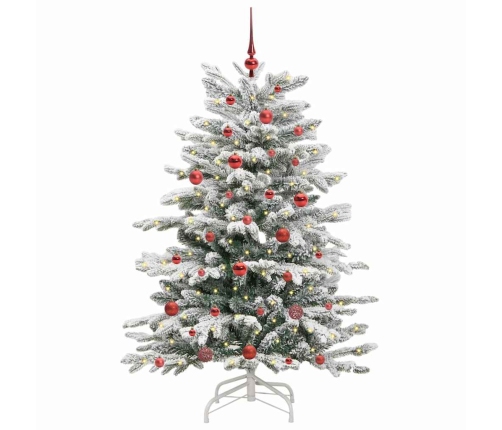 Mākslīgā Saliekamā Ziemassvētku Egle Balts 150 Cm Pe Un Pvc Vidaxl