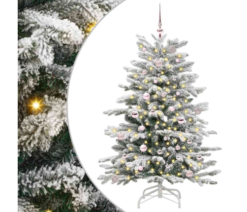 Mākslīgā Saliekamā Ziemassvētku Egle Balts 150 Cm Pe Un Pvc Vidaxl