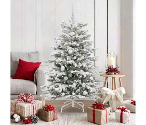 Mākslīgā Saliekamā Ziemassvētku Egle Balts 150 Cm Pe Un Pvc Vidaxl