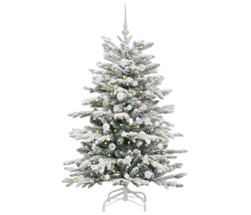 Mākslīgā Saliekamā Ziemassvētku Egle Balts 150 Cm Pe Un Pvc Vidaxl