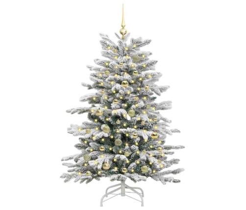 Mākslīgā Saliekamā Ziemassvētku Egle Balts 150 Cm Pe Un Pvc Vidaxl