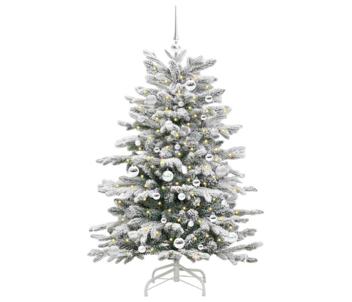 Mākslīgā Saliekamā Ziemassvētku Egle Balts 150 Cm Pe Un Pvc Vidaxl