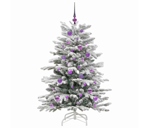 Mākslīgā Saliekamā Ziemassvētku Egle Balts 150 Cm Pe Un Pvc Vidaxl