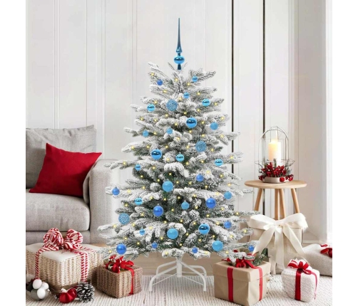 Mākslīgā Saliekamā Ziemassvētku Egle Balts 150 Cm Pe Un Pvc Vidaxl