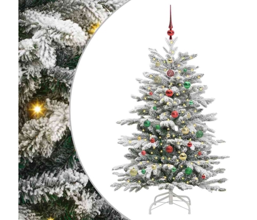 Mākslīgā Saliekamā Ziemassvētku Egle Balts 150 Cm Pe Un Pvc Vidaxl