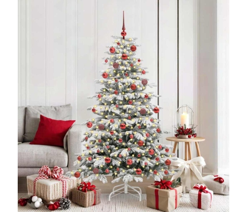 Mākslīgā Saliekamā Ziemassvētku Egle Balts 180 Cm Pe Un Pvc Vidaxl