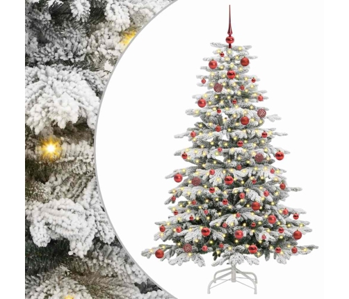Mākslīgā Saliekamā Ziemassvētku Egle Balts 180 Cm Pe Un Pvc Vidaxl
